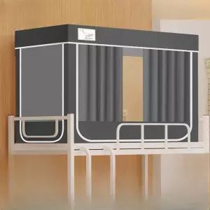 기숙사 2층 침대 텐트 사각 철제 이층 벙커 암막커튼