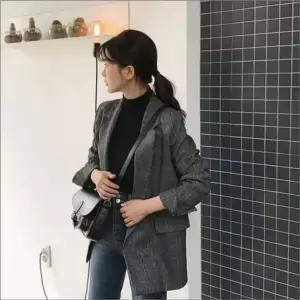 가을 여자 봄 캐주얼 체크자켓 정장 아우터