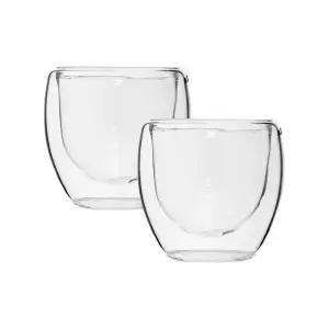 DN 이중유리 찻잔 세트 내열 미니 투명잔 유리잔 꽃차 2P 80ML