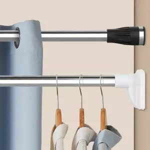 무타공 길이조절 압축봉 3종 다용도 옷걸이 커튼 행거 선반 논슬립 고무패드 기둥