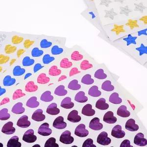 반짝이는 하트 별 모양 데코 스티커 10매 다이어리 꾸미기