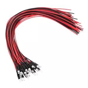 파티킬 3mm LED 다이오드 조명 24개 3-6V DC 프리 유선 미니 전구 발광 램프 RC DIY 표시등 빨간불