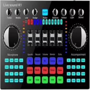 칼리다카 블루투스 미니 사운드 믹서 보드 라이브 카드 효과가 있는 보이스 체인저 노래방 노래 방송