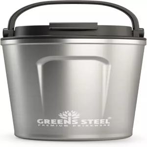 그린 스틸 12온스 스테인리스 단열 커피 머그잔 실버 - 누수 방지 여행용 보온병 뜨거운 음료와 차가운