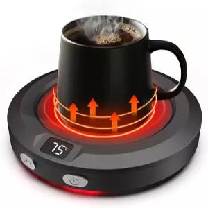 MXMZHXU 머그 워머 30W 커피 컵 3가지 온도 설정 및 앰비언트 라이트 책상 음료 차 우유 캔들을 위한 2-12