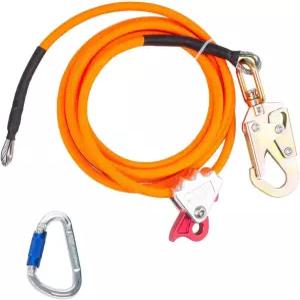 DorBuphan 1 /2 x 8 스틸 코어 플립라인 키트 조절 가능한 랜야드 트리 클라이밍 하네스 나무 클라이밍용