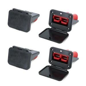 [미국배송] 앤더슨 커넥터 마운트용 4PCS 175A 600V 배터리 퀵 커넥트 플러시 마운트 먼지 커버가 있는 분리하기 트럭 ATV RV 윈치 크레인 보트 및 트레일러와 호환되는 1/0 AWG 케이블