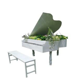 피아노 모형 조형물 그랜드피아노 건반악기 스툴 야외 100X120X145CM