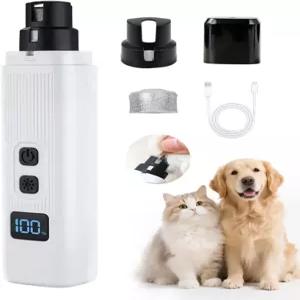 콘펫 전기 개 네일 그라인더 2단계 LED 조명 초조용 저진동 고양이 - 소형견용 충전식 애완동물 흰색