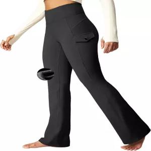 헤이쇼가 카고 팬츠 여성 플리스 안감 레깅스 방수 등산 바지 보온 따뜻한 와이드 레그 스웨트 겨울