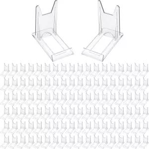 Zonon 10개 아크릴 조절식 접시 스탠드 디스플레이 플라스틱 홀더 그림 클리어 미니 이젤 스탠드가 홈