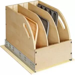 소프트 클로즈 서랍이 있는 웰퍼기어 버치우드 냄비 및 팬 정리함 서랍장 베이킹 시트 도마 주방 도구를