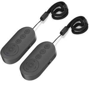 [미국배송] 안드로이드 및 아이폰용 줌 인/아웃 기능이 있는 무선 카메라 리모컨 전면/후면 스위치가 다용도 셔터 틱톡 비디오 사진용 브이로그 액세서리 검은색 2PCS