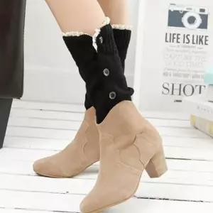 토시 여성다리토시 기모스타킹 패턴 워머 레이스 다리토시 겨울용 다리 발토시 보온 무릎토시