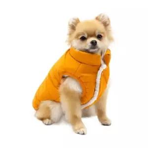 반려동물패션 도기 패딩 옐로우 강아지 반려견 겨울옷 털 조끼