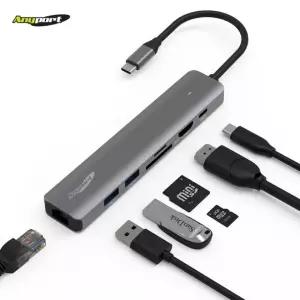 [애니포트]Type C타입허브 TC760 4K60HZ 기가랜포트 PD100W 미러링허브