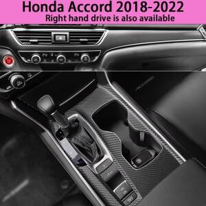 Accord 인테리어 스티커에 호환 Honda 2018-2022 호환  중앙 제어 기어 시프트 카본 수정 필름