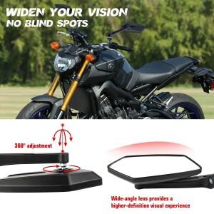 8/10mm 바이크 오토바이 조정 가능한 핸들 바 백미러 모터 자전거 엔드 카페 레이서 스쿠터 모토 크로스 사