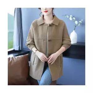 여성 스타일 롱 가디건 코트 가을 겨울 하프 숄카라 모직 카디건 도톰하고 빅사이즈로 슬림핏 스포M4