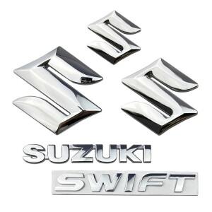 스즈키 스위프트 로고 메탈 자동차 앞뒤 3D 배지 스티어링 휠 스티커 레터 트렁크 튜닝 데칼 악세사리 엠블