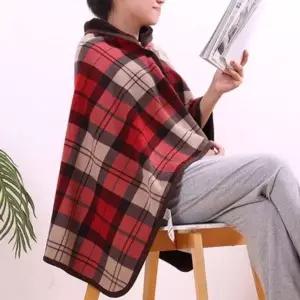 [콩심팥심]체크무늬 가을 겨울 망토 담요 어깨 무릎 똑딱이 차박