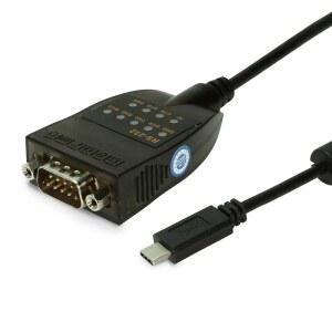 기어모 USB-C to RS-232 시리얼 어댑터, FTDI 칩, LED 표시등, 고속 데이터 전송, 크로스 플랫폼 호환, 3피트 케이블