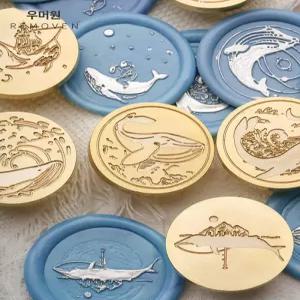 실링왁스 달 장미 취미 독수리 봉투 구리 황동 초대장