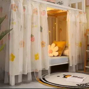 기숙사침대커튼 이층침대커튼 레이스 침대 2층침대