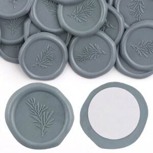 아이비만 60Pcs 올리브 브랜치 씰 스티커, 그레이 블루 셀프 접착 봉투 선물 포장, 청첩장, 축하 카드, 스크랩북, 크리스마스에 적합합니다