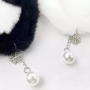 (별별창고) 눈꽃 진주 초커 퍼 쵸커 겨울 마틸다 셀프웨딩 목걸이 시크 myb9+1StY