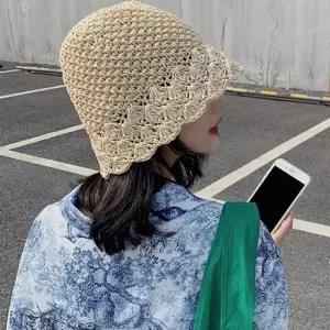 벙거지 여성 여름 모자 밀집 썬캡짜임 밀짚