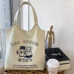 여성 7패턴 심플 프린팅 캔버스백 숄더백 에코백 (WFKB3QB)