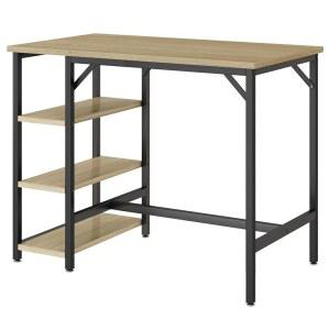 수납 선반 3개가 있는 IBUYKE 40 u201DH 바 테이블, 주방용 고급 식탁, 카운터 산업용 스탠딩 컴퓨터 책상 UTMJ054Y