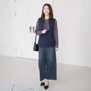 [마담4060]엄마옷 마담4060 삼색자수데님 데일리 여성바지 팬츠-RPN2601003-