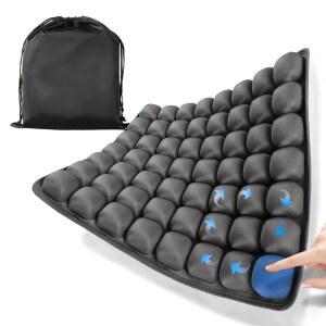 조이메이 여행용 시트 쿠션 팽창식 56 인체공학적 에어셀 3D 에어 휠체어, 자동차, 사무실, 가정용(회색) 조절 가능한 휴대용 비행기