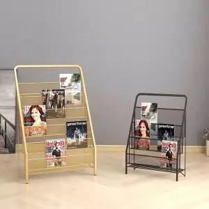 철제전면 책장 잡지꽂이 전단지 흰색 신문 책자 가판대