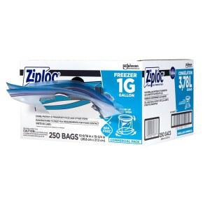 SC 존슨 프로페셔널 지퍼락 브랜드 식품 보관 냉동고 가방, 1갤런 상업용 팩, 250 카운트 박스, 전문가 전용
