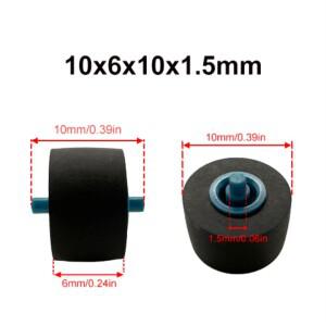 10x6x1.5x10mm 테이프 레코더 용 파란색 샤프트가있는 고무 핀치 롤러 휠 압력 카세트 데크 이동 오디오 액