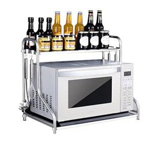 주방 선반 스테인리스 전자레인지 수납 이중 벽걸이 (사이즈: A583748cm)