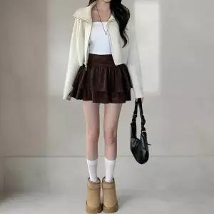 [하프클럽/옷자락]여성 가을 겨울 캉캉 플레어 미니스커트