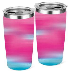 [미국배송] 20온스 보온 텀블러 뚜껑 빨대가 달린 여행용 커피 머그잔 스테인리스 스틸 컵 여성 친구 소녀 자매 크리스마스 생일 우정 선물 (컬러풀 초록)