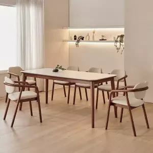[신세계라이브쇼핑]동서가구 로라 6인용 원목 세라믹 식탁 세트 1800 (의자6) DF927593
