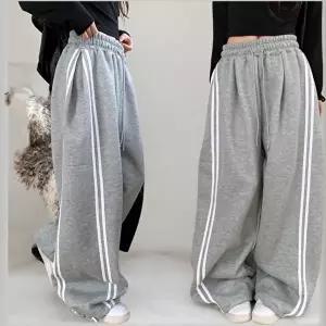 [옷자락]여성용 사계절 와이드핏 트레이닝 팬츠