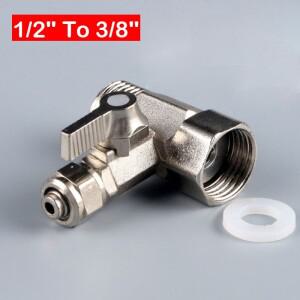 12인치 암수 나사 38인치 튜브 아연 합금 볼 밸브 RO 정수기 어댑터 정원 수도꼭지 연결 부품 하드웨어 액