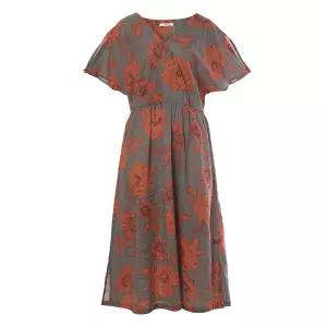 [롯데백화점]BARBARA 오렌지 플라워 지지미 원피스