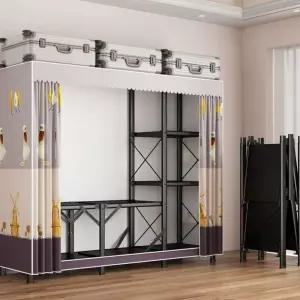 접이식 슬라이딩옷장 경제형 단풍 서랍옷장 슬라이드옷장 핑크 B 스틸