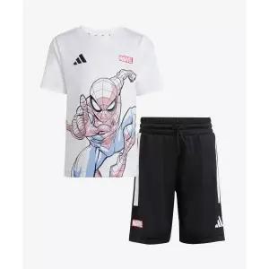 매장정품 ADIDAS 아디다스 KIDS X 마블 스파이더맨 상하의 세트 - 화이트블랙 JF3655 875465