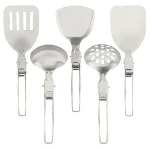 카칼로테 캠핑 주방용품 세트 5Pcs 스테인리스 휴대용 접이식 야외 조리기구 캠핑용품 RV 차량용 텐트 캠핑