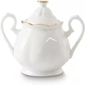 뚜껑이 있는 시다헨 설탕 그릇 손잡이가 세라믹 병 커피 바 액세서리용 디스펜서 용기 주방 조리대용 흰색