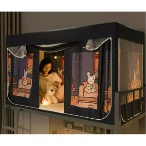 2층 침대 난방텐트 암막 접이식 A 폭90x길이190x높이90 우풍 야외 사계절 벙커 밀폐형 커튼 일체형 기숙사